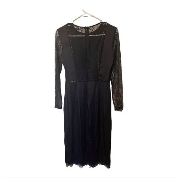 NWT Zara Black Lace Dress Size S - Picture 2 of 5